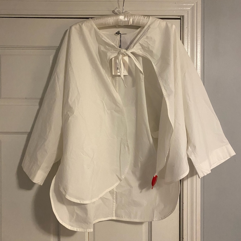 Toteme NWOT tie neck blouse white cotton Women size 40